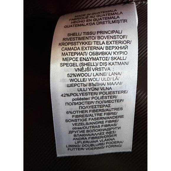 New Lauren Ralph Lauren Longline Plaid Wool Blend Reefer Coat Brown Plaid Sz 12 - Picture 9 of 11